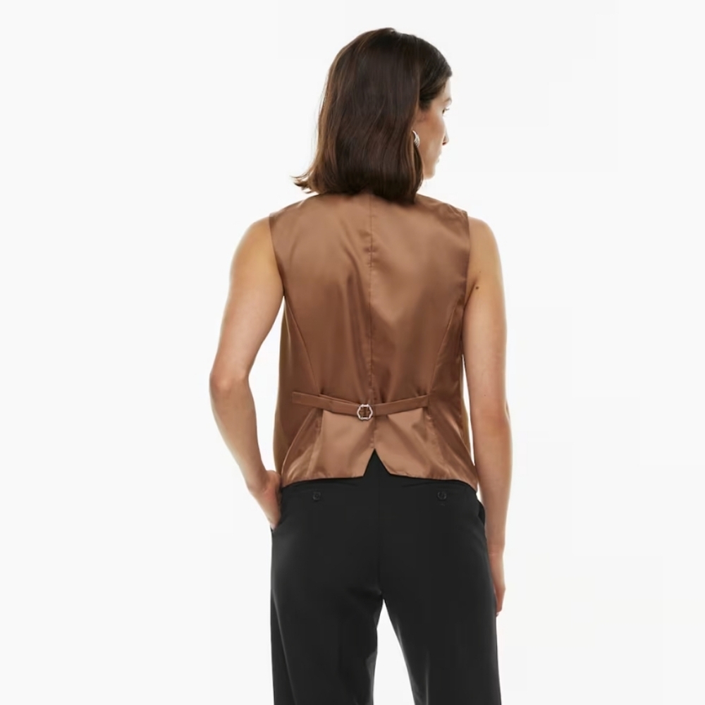 Artizia | Babaton Wool Twill Button-up Evaluate Vest - Size 8 - Picture 6 of 11